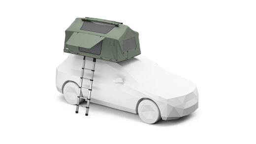 Car rooftop tents from the side