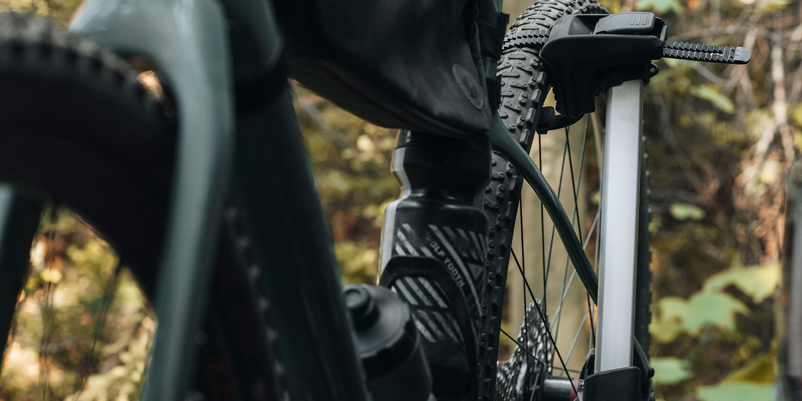 Foto in primo piano di una bici