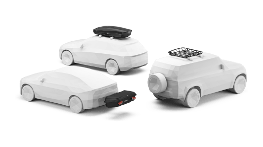 Rooftop cargo carrier collection from the side