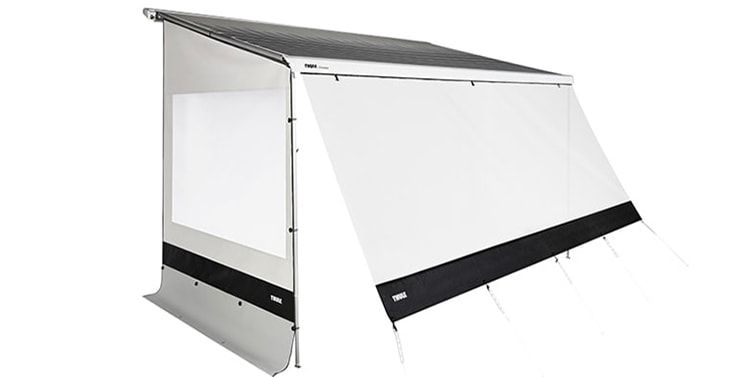 Image of the tents that can be attached to Thule van awnings with a white background.