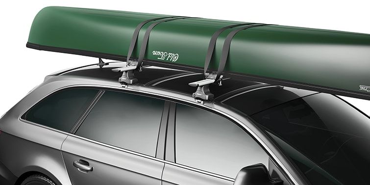 Thule canoe rack on car