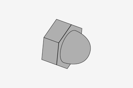 Un simple dibujo técnico de una nuez de bellota.